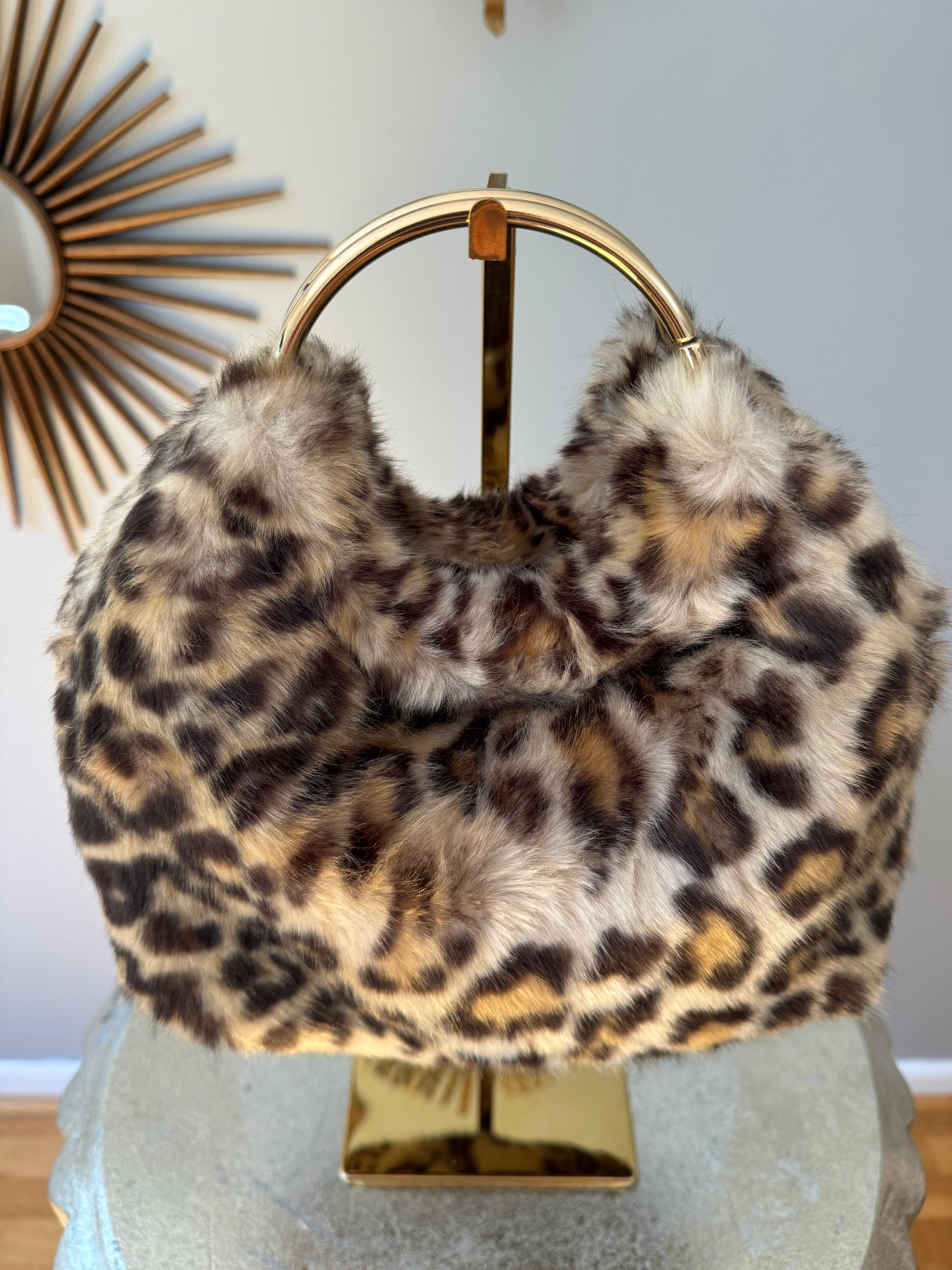 A New Day - Brown Cheetah Print Faux Fur Bag-Chic Couture Closet ATL
