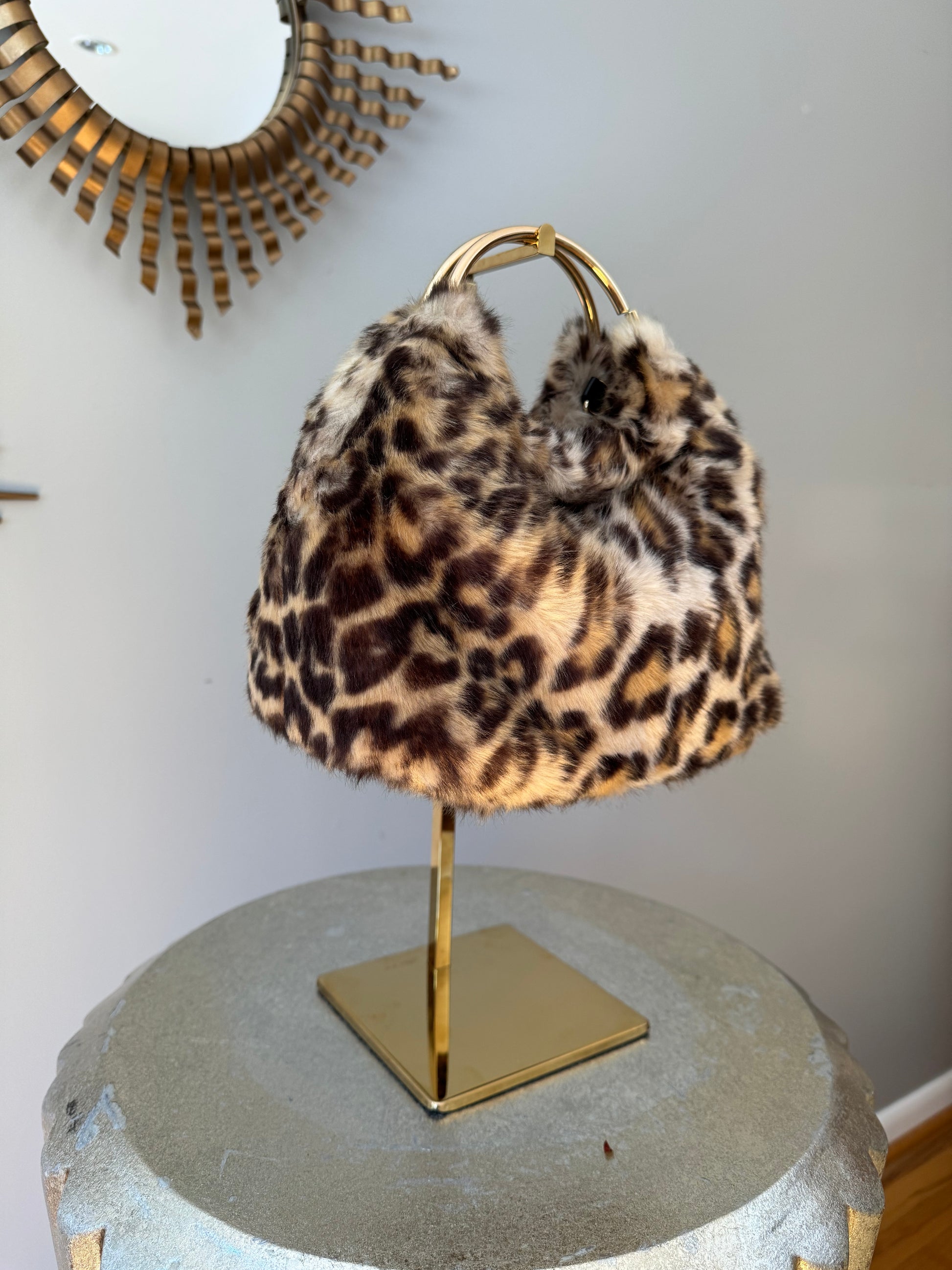 A New Day - Brown Cheetah Print Faux Fur Bag-Chic Couture Closet ATL