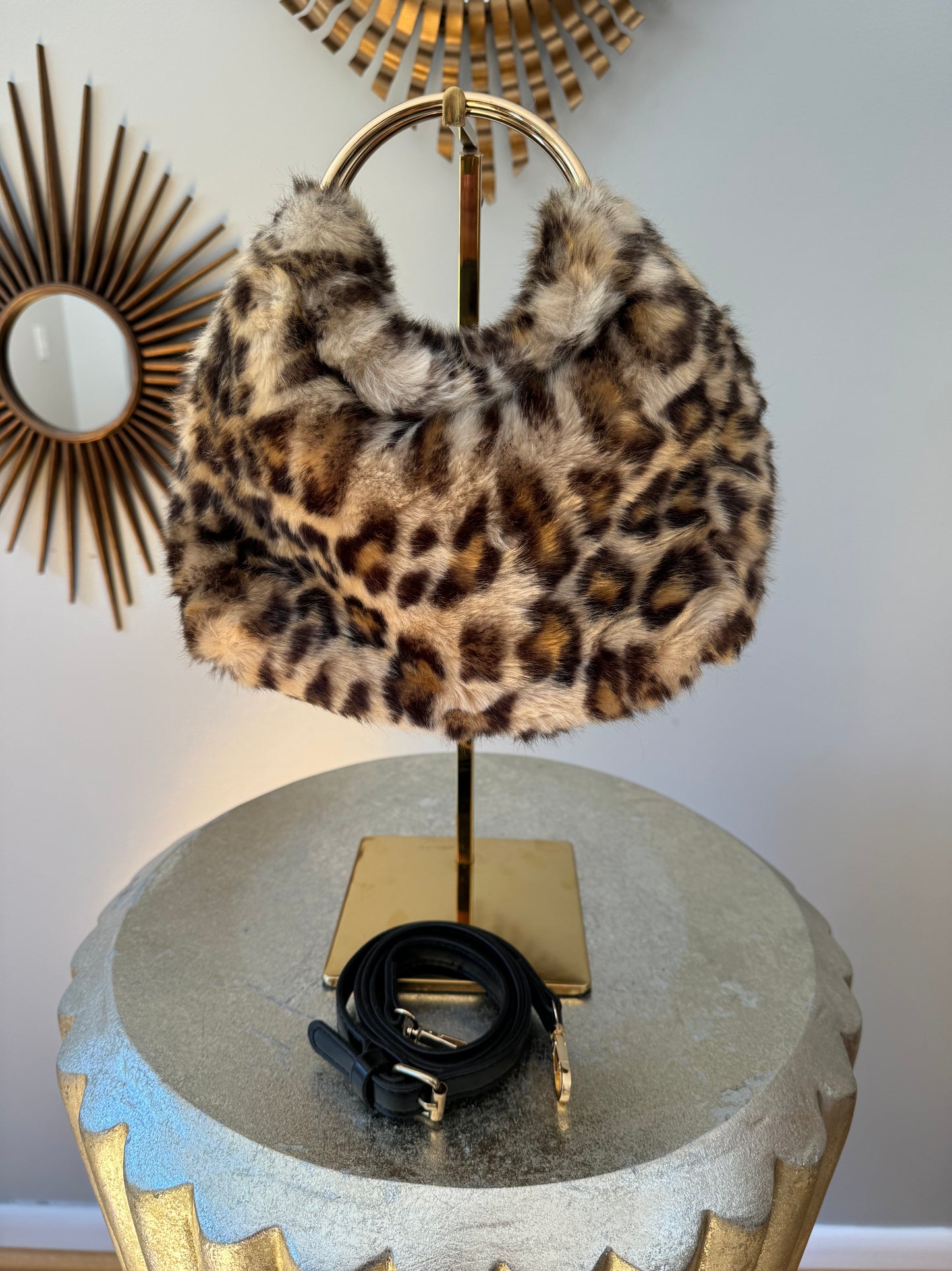 A New Day - Brown Cheetah Print Faux Fur Bag-Chic Couture Closet ATL