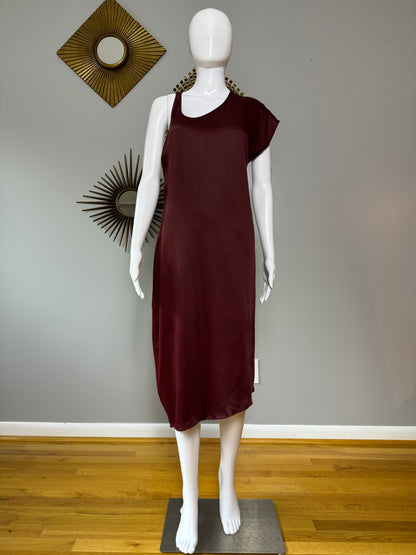 ZARA - Burgundy Asymmetrical Midi Dress