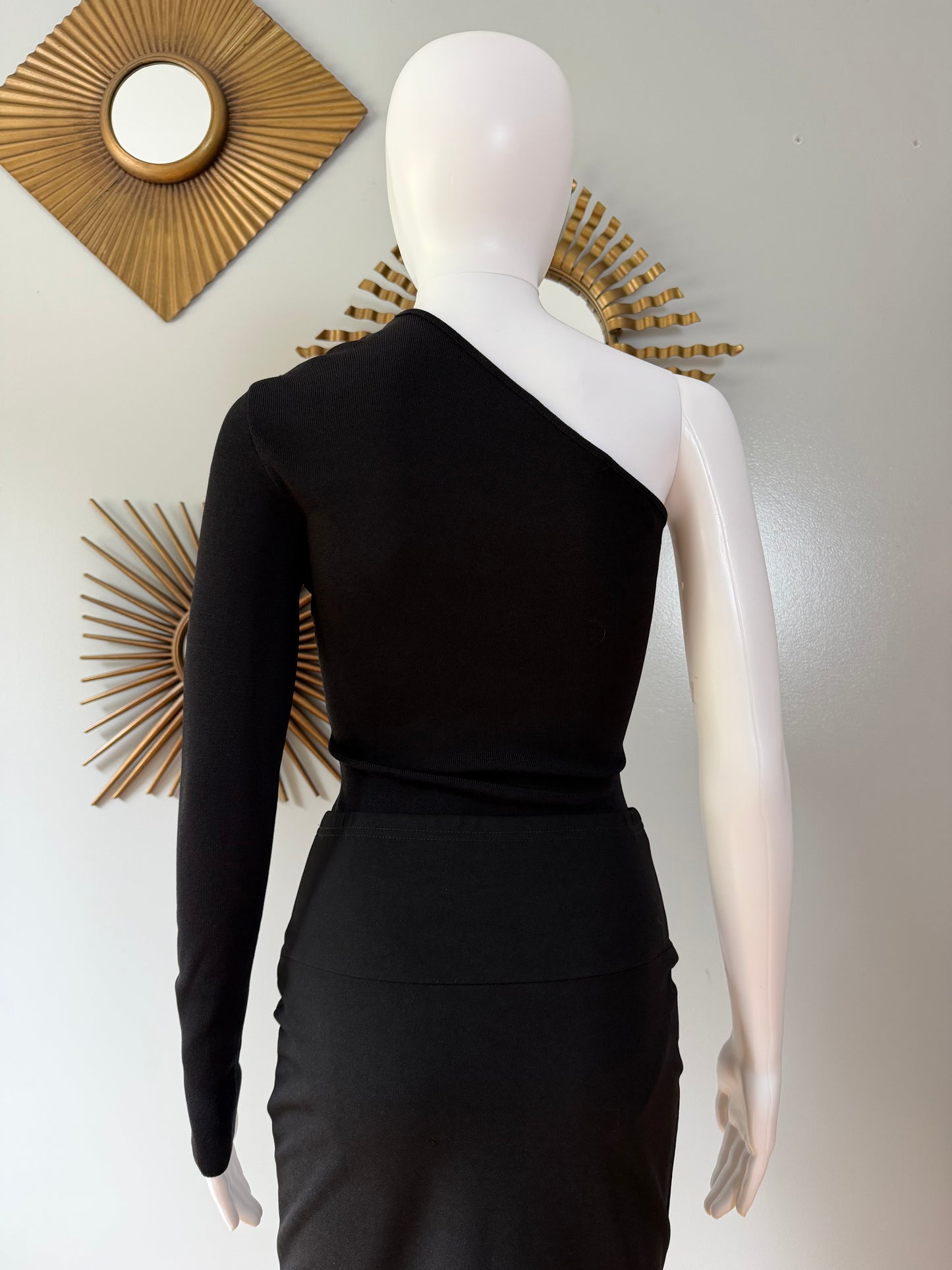 ZARA - Black One Shoulder Cutout Bodysuit