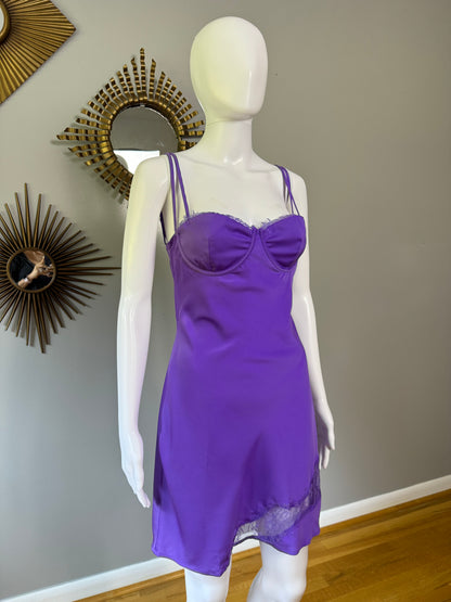 Meshki - Purple Joslyn Satin Mini Slip Dress