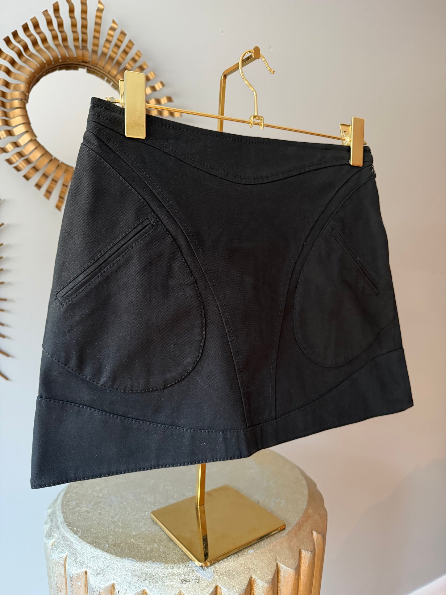 Versace - Black Cotton Mini Skirt