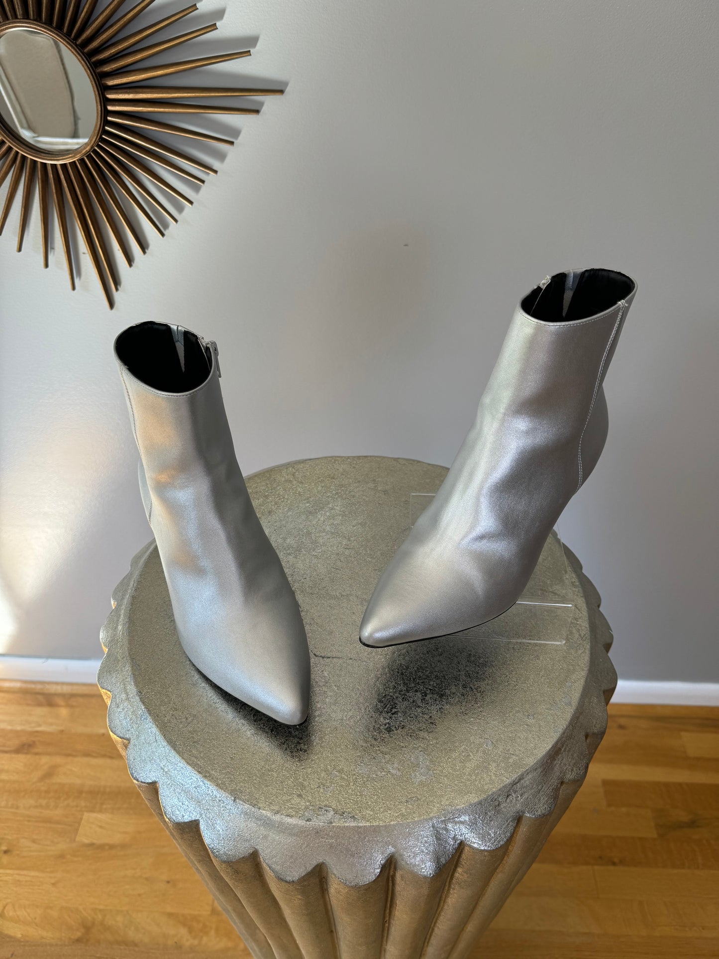 Rachel Zoe - Silver Synthetic Leather Booties