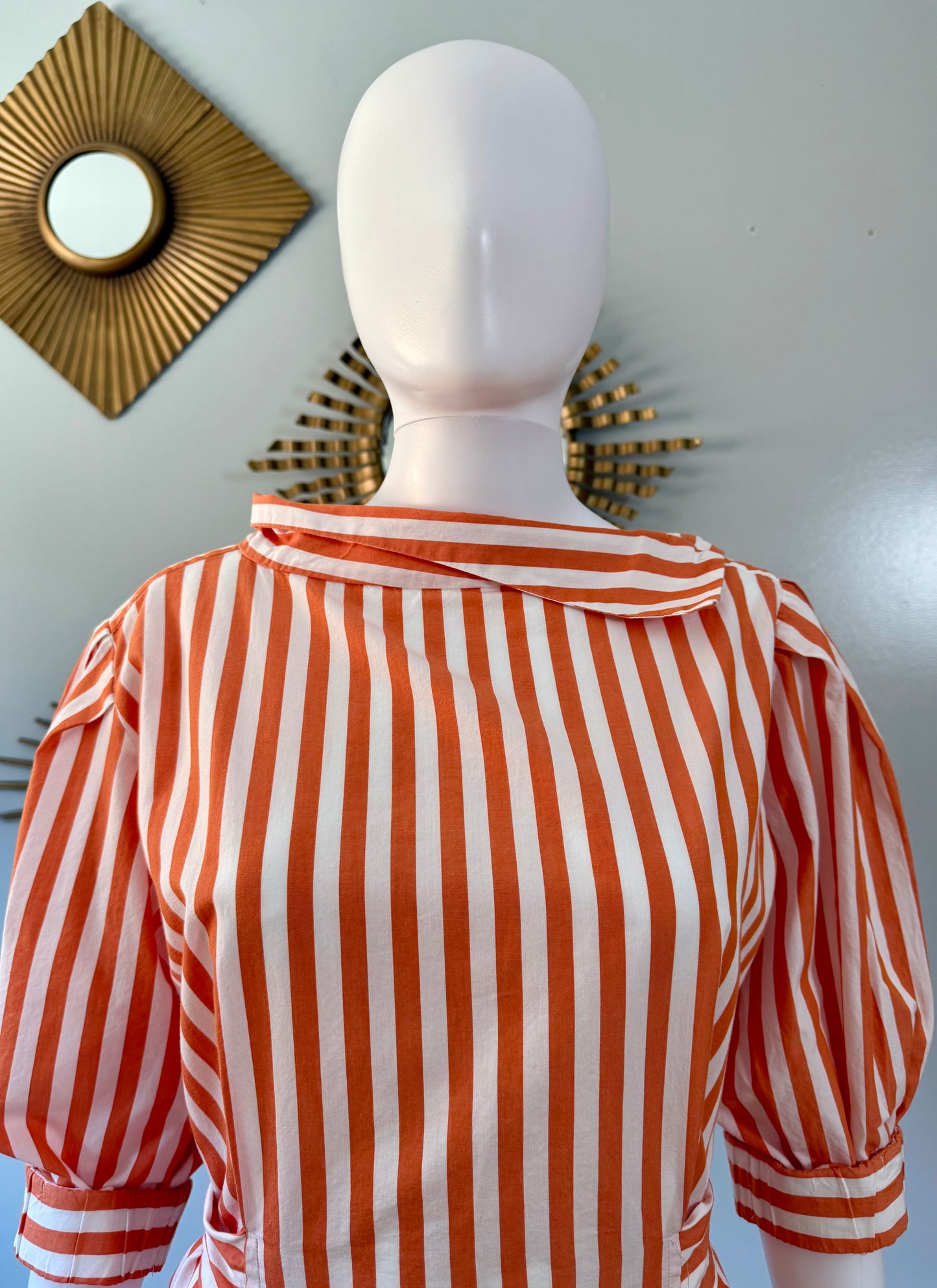 ZARA - Orange Stripes Midi Dress