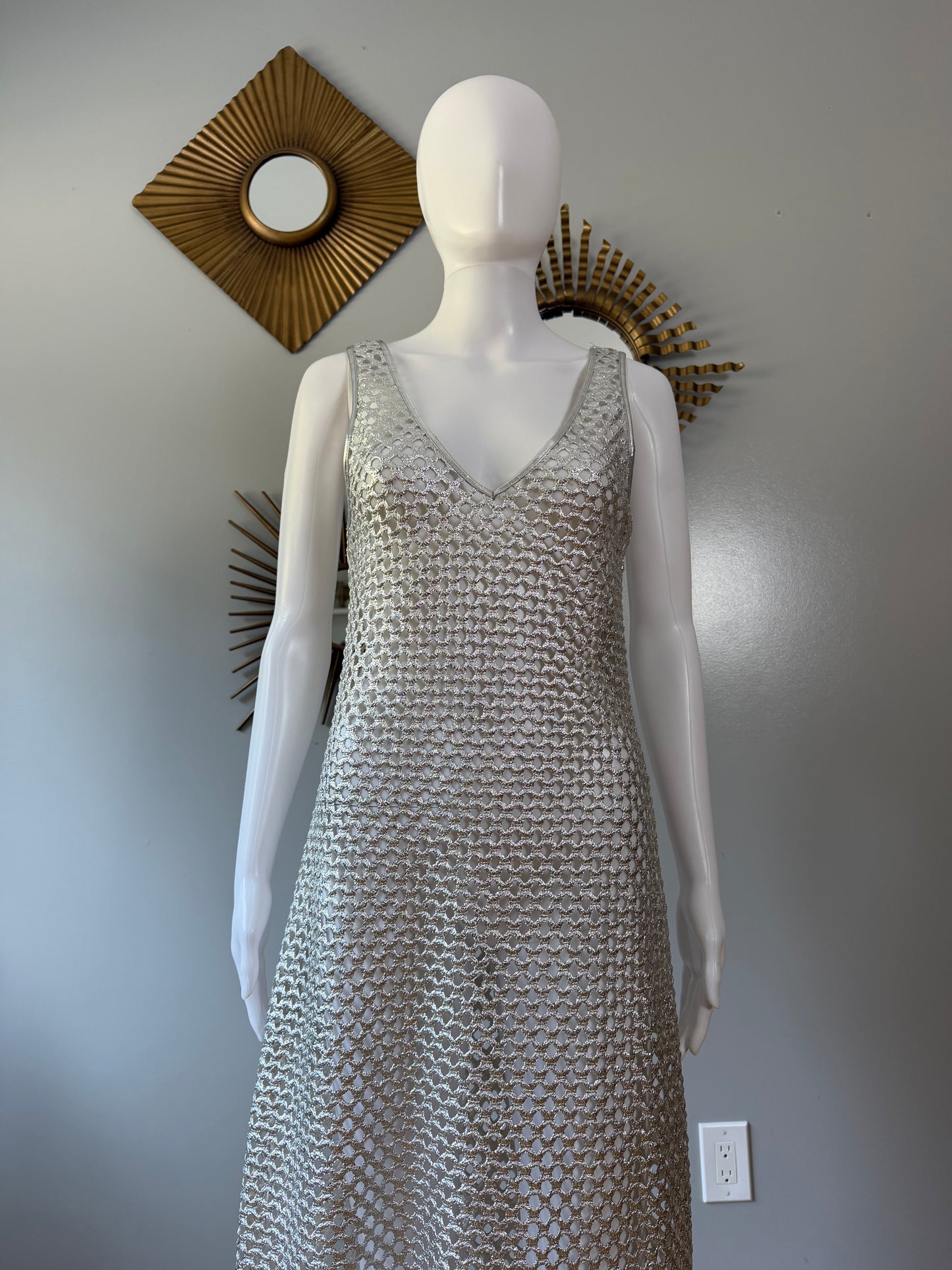 ZARA - Silver Faux Leather Mesh Coverup