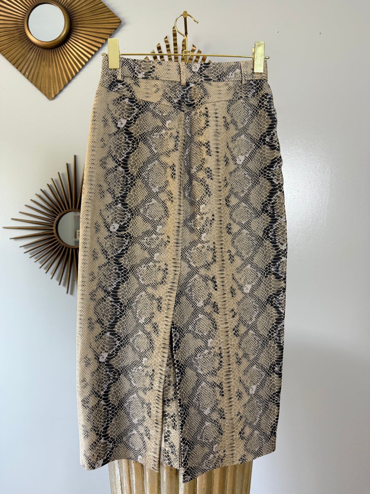 Zara - Snakeskin Faux Leather Pencil Skirt