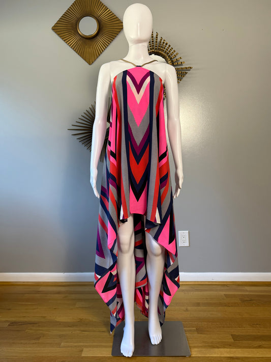 Express - Multicolor Chevron High-low Dress