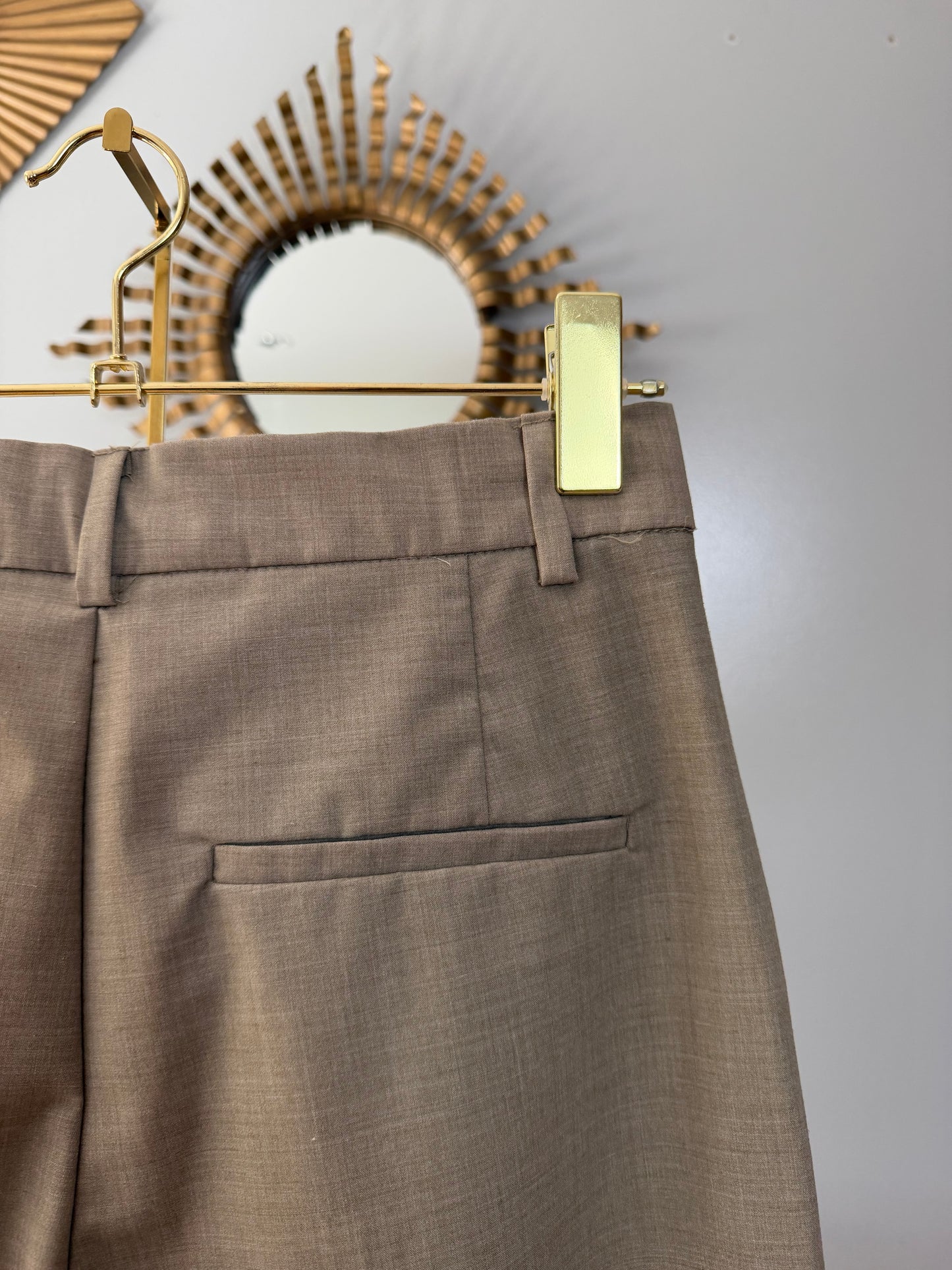 Zara - Tan High Asymmetrical Waist Trousers