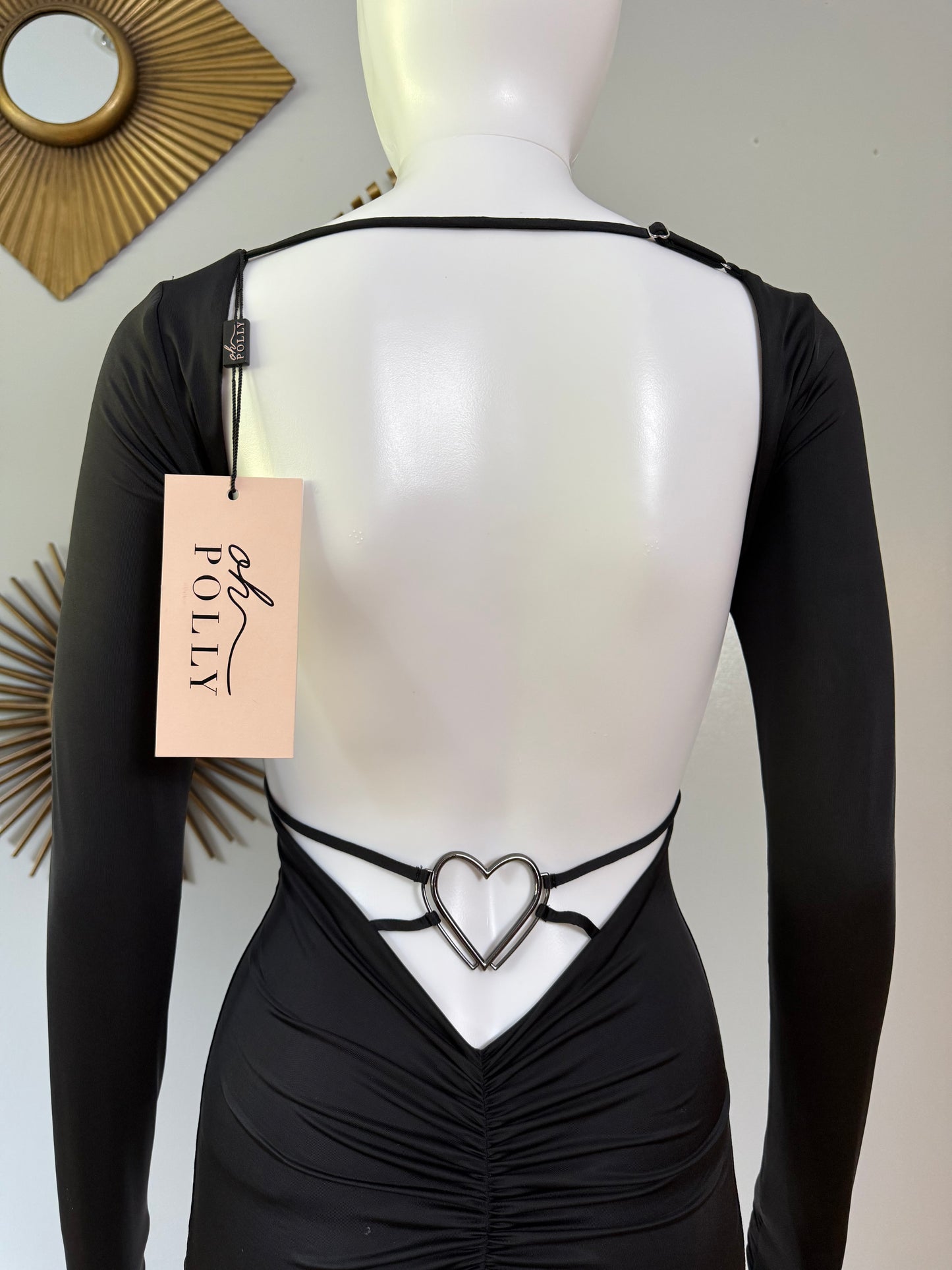 Oh Polly - Black Delmenza Backless Dress