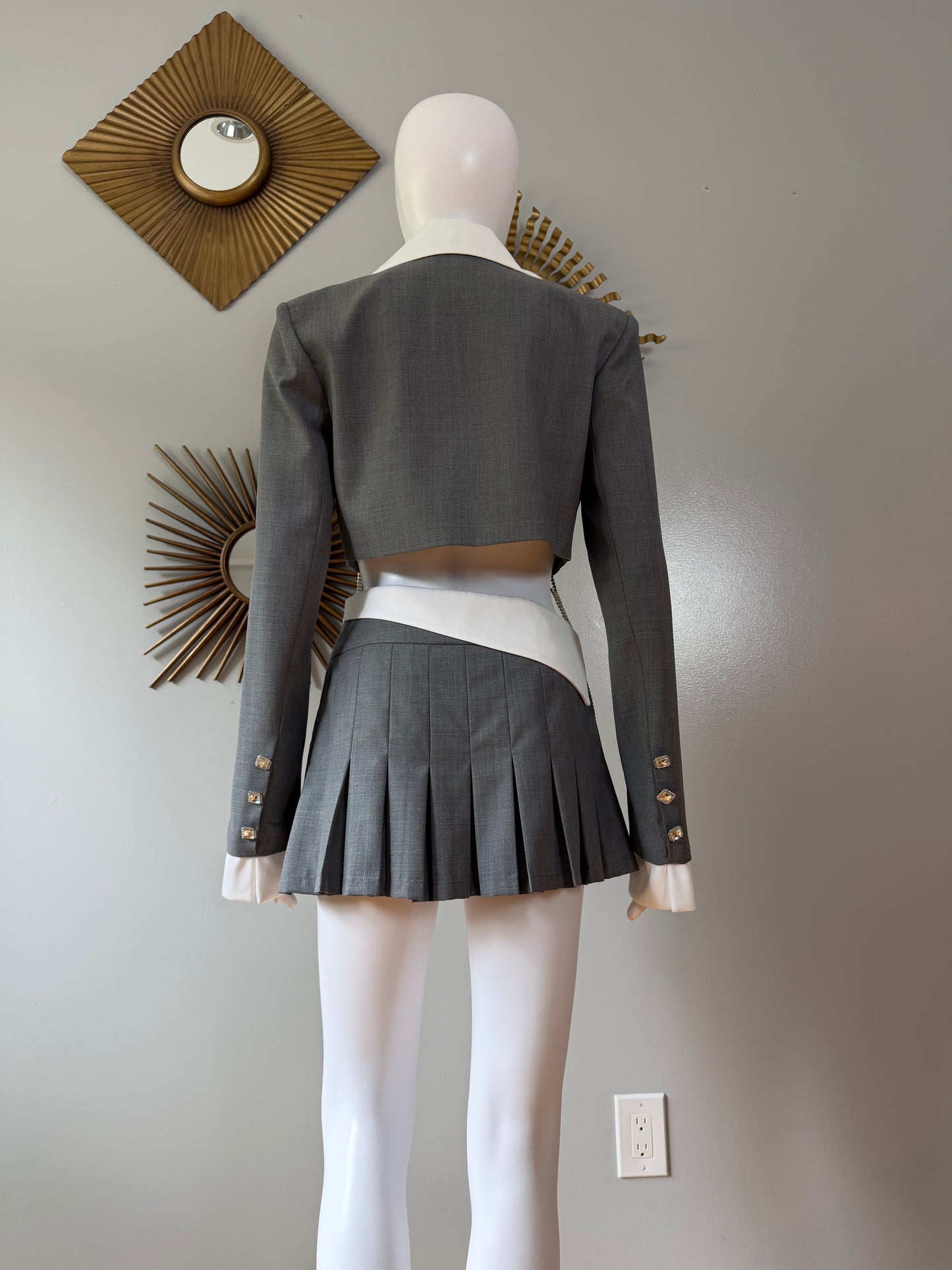 Nana Jacqueline - Grey Charloteen Jacket & Harper Skirt Set