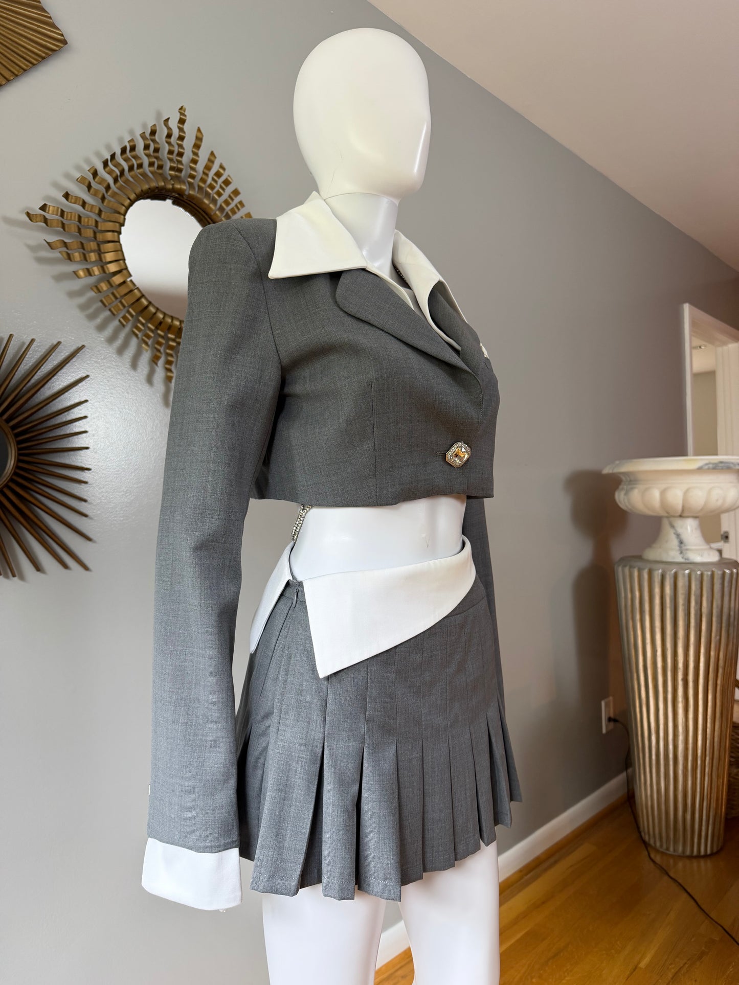 Nana Jacqueline - Grey Charloteen Jacket & Harper Skirt Set
