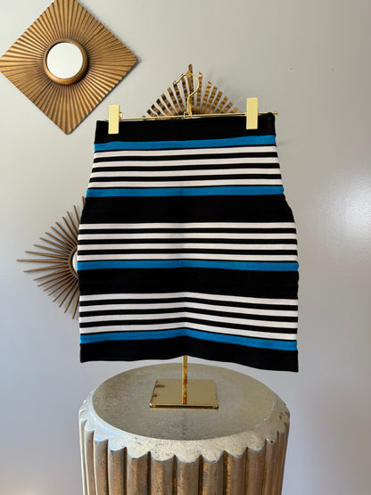 Express - Black Striped Mini Skirt