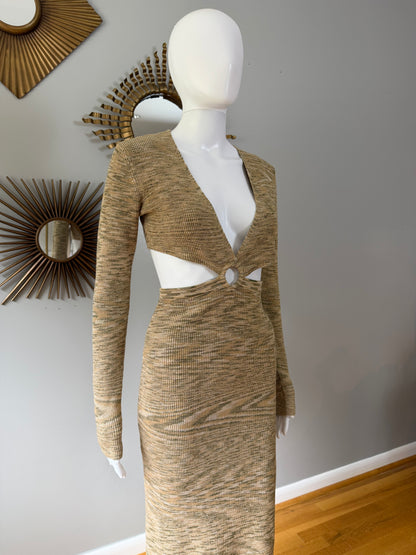 12th Tribe - Green Uproar Knit Midi Dress