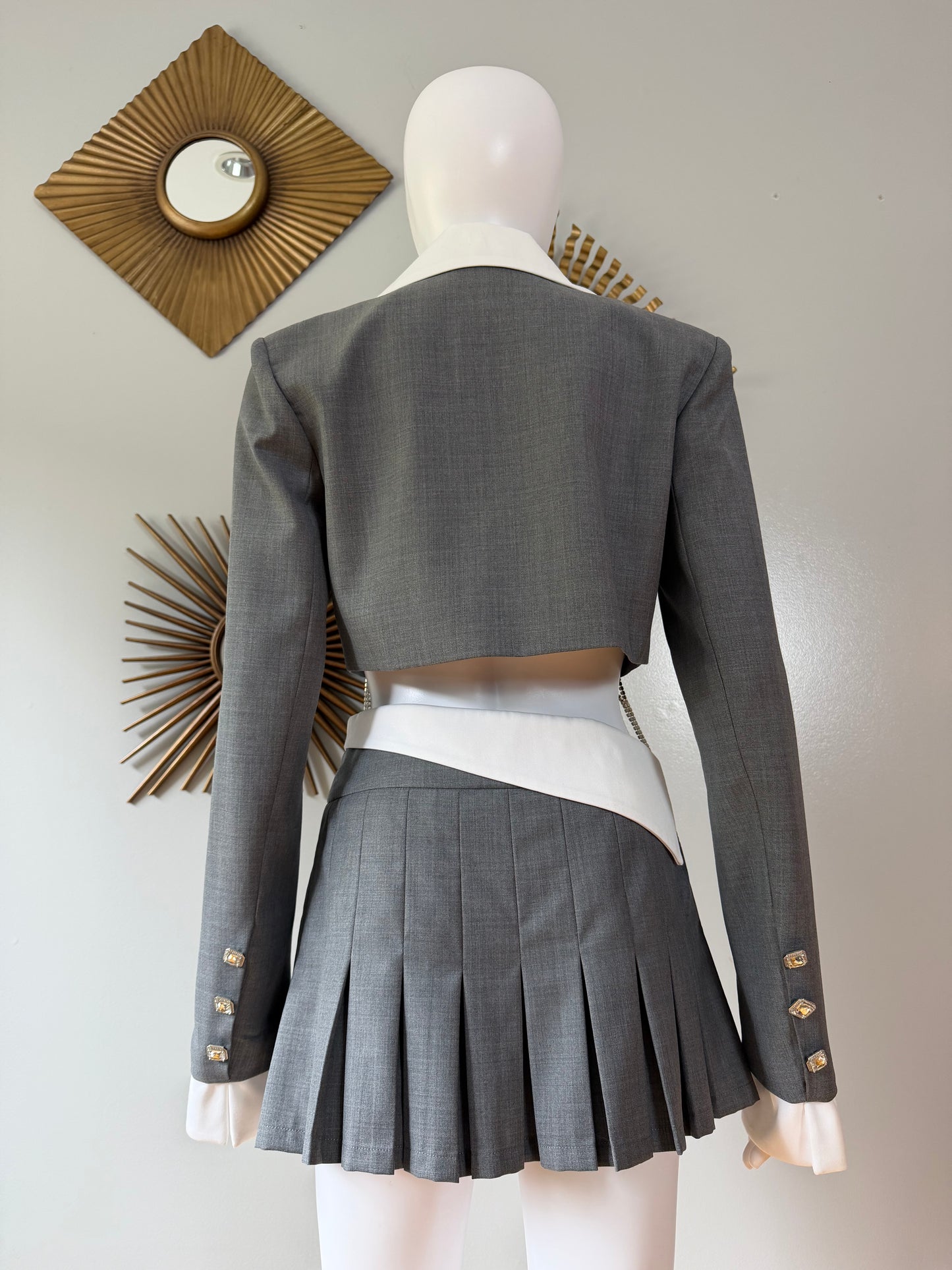 Nana Jacqueline - Grey Charloteen Jacket & Harper Skirt Set