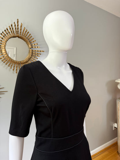 Banana Republic - Black Ponte Fit and Flare Dress