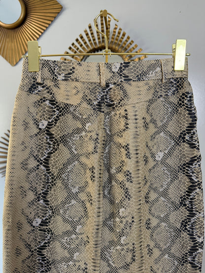 Zara - Snakeskin Faux Leather Pencil Skirt