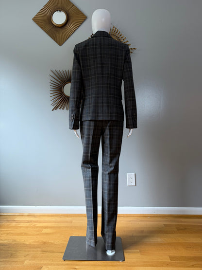 Etcetera - Blue & Grey Plaid Pantsuit