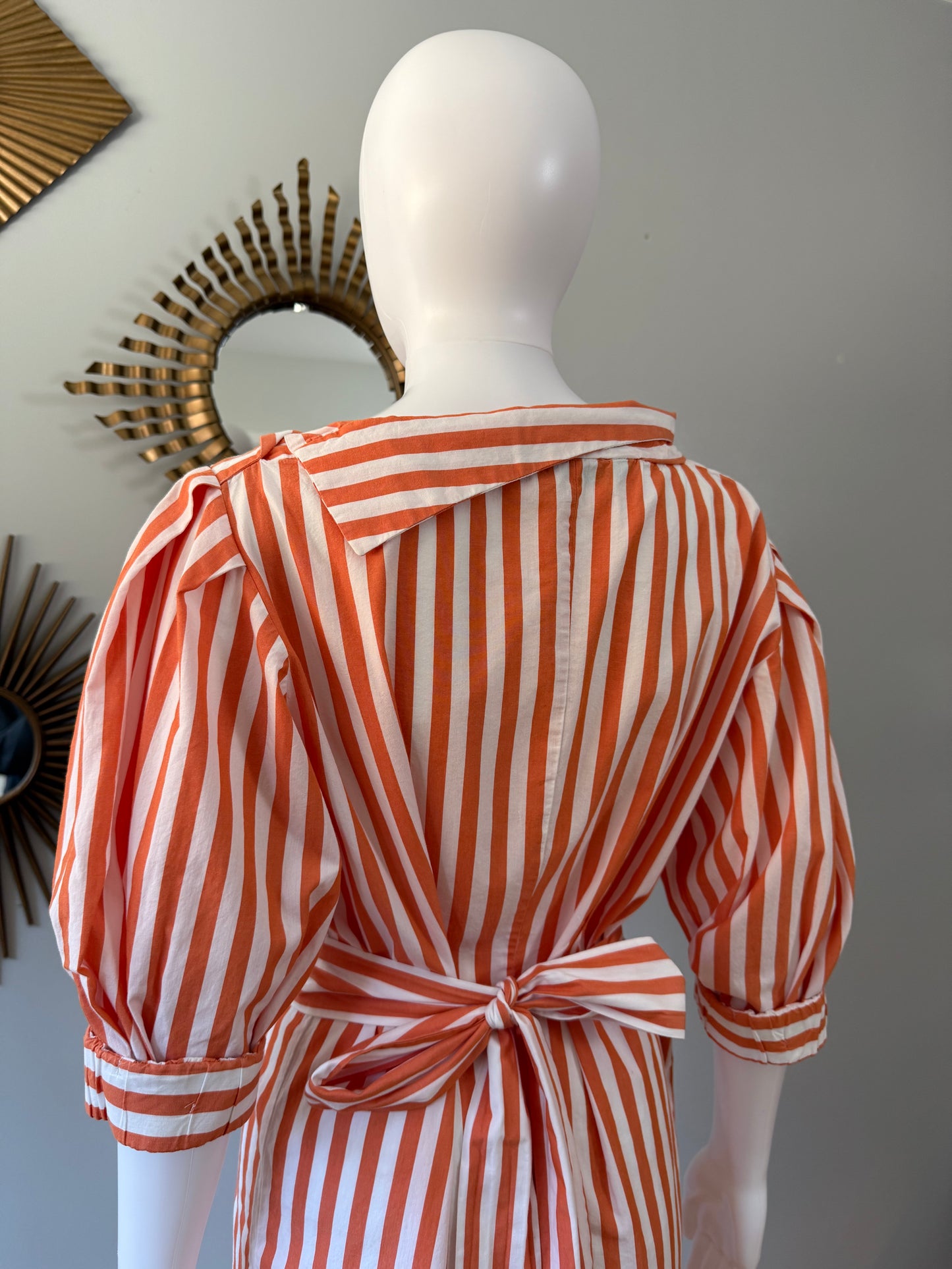 ZARA - Orange Stripes Midi Dress