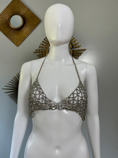 ZARA - Silver Rhinestone Bra Top