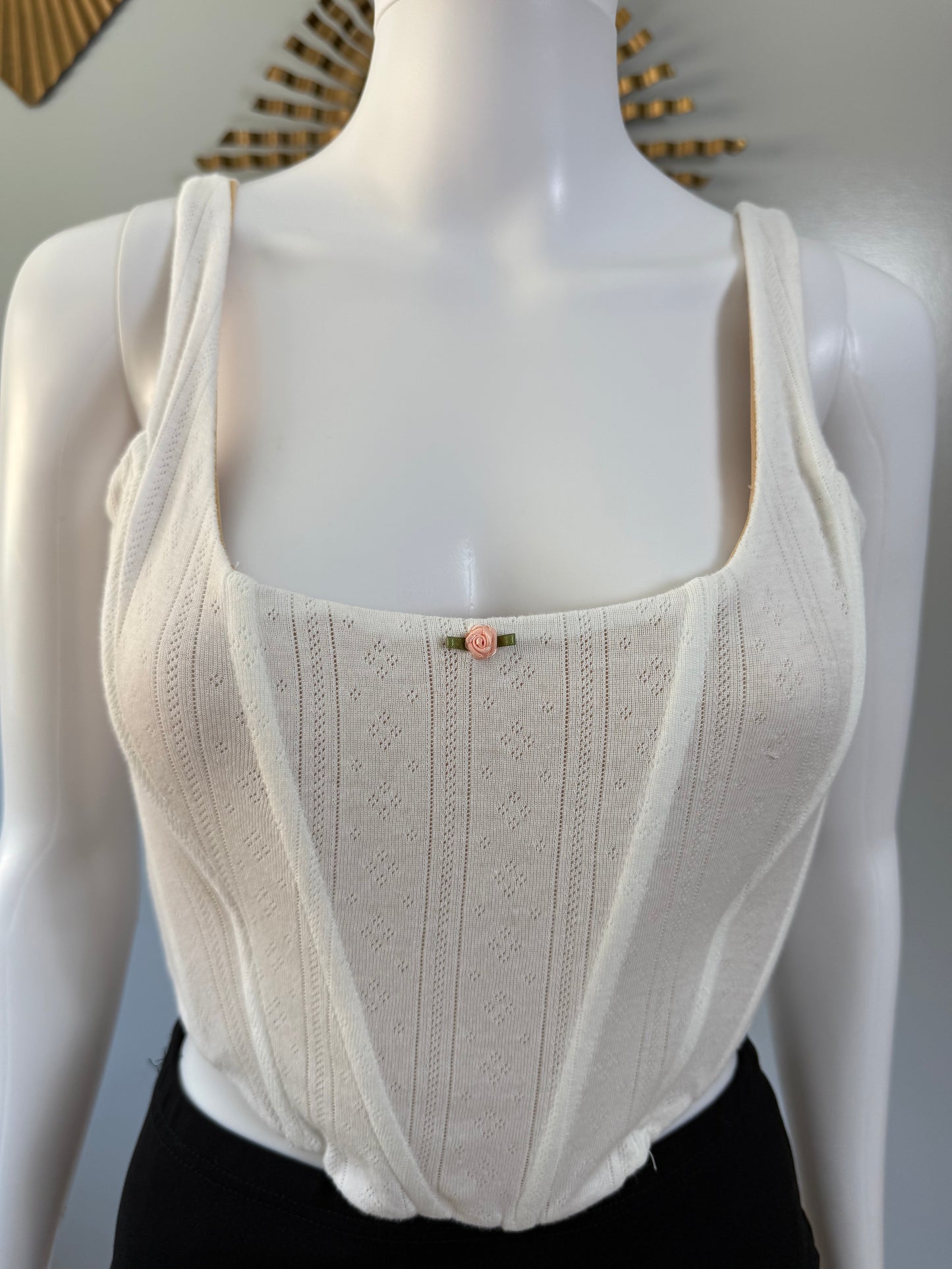 With Jean - White Cindy Corset Top