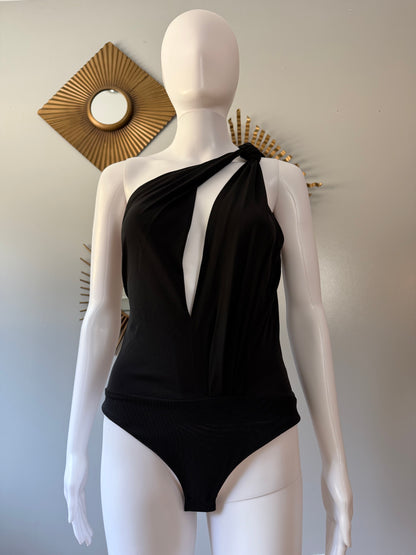 ZARA - Black One Shoulder Cutout Bodysuit