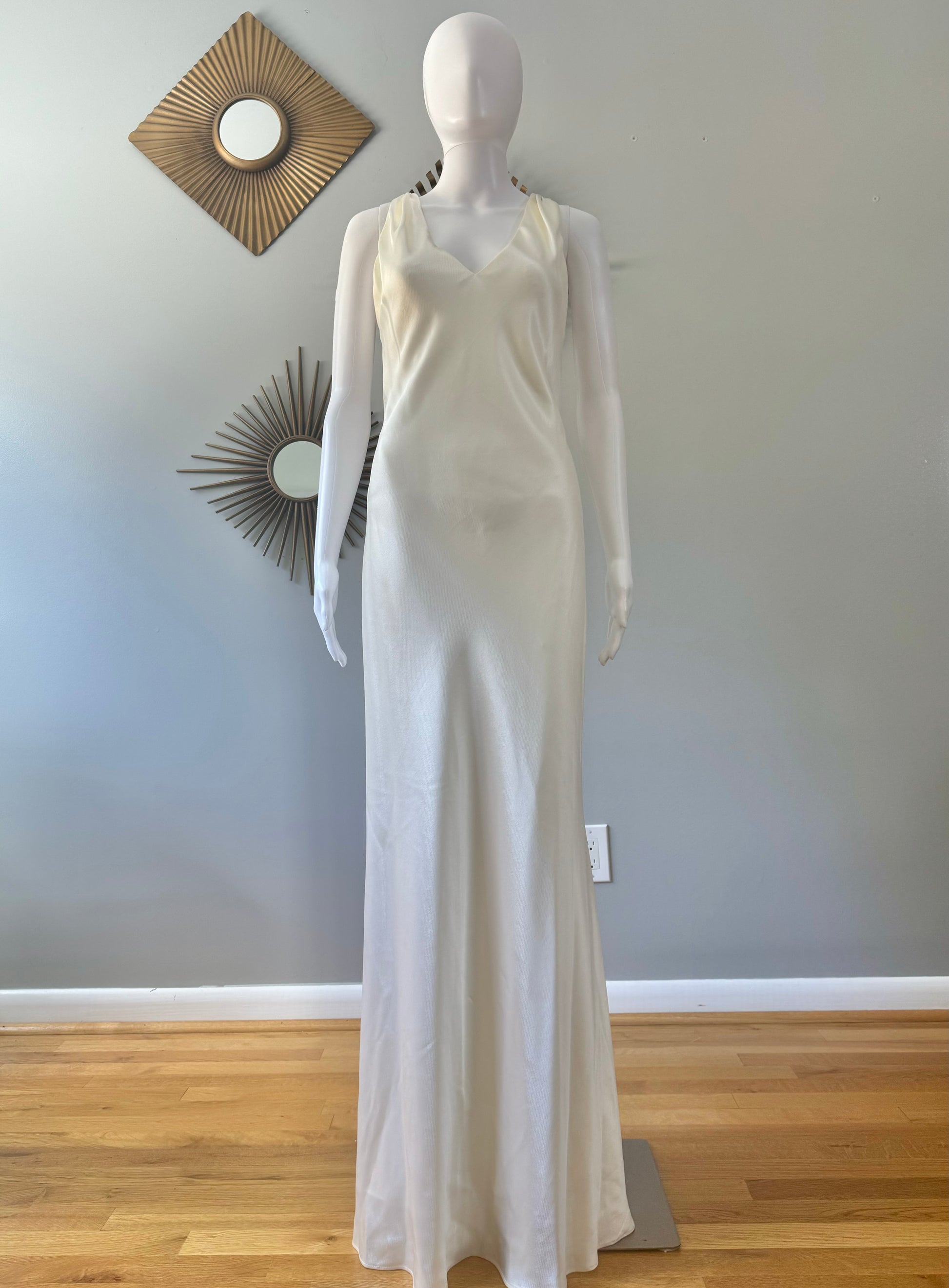 A.B.S by Allen Schwartz - Ivory Gown w/ Open Back-Chic Couture Closet ATL 