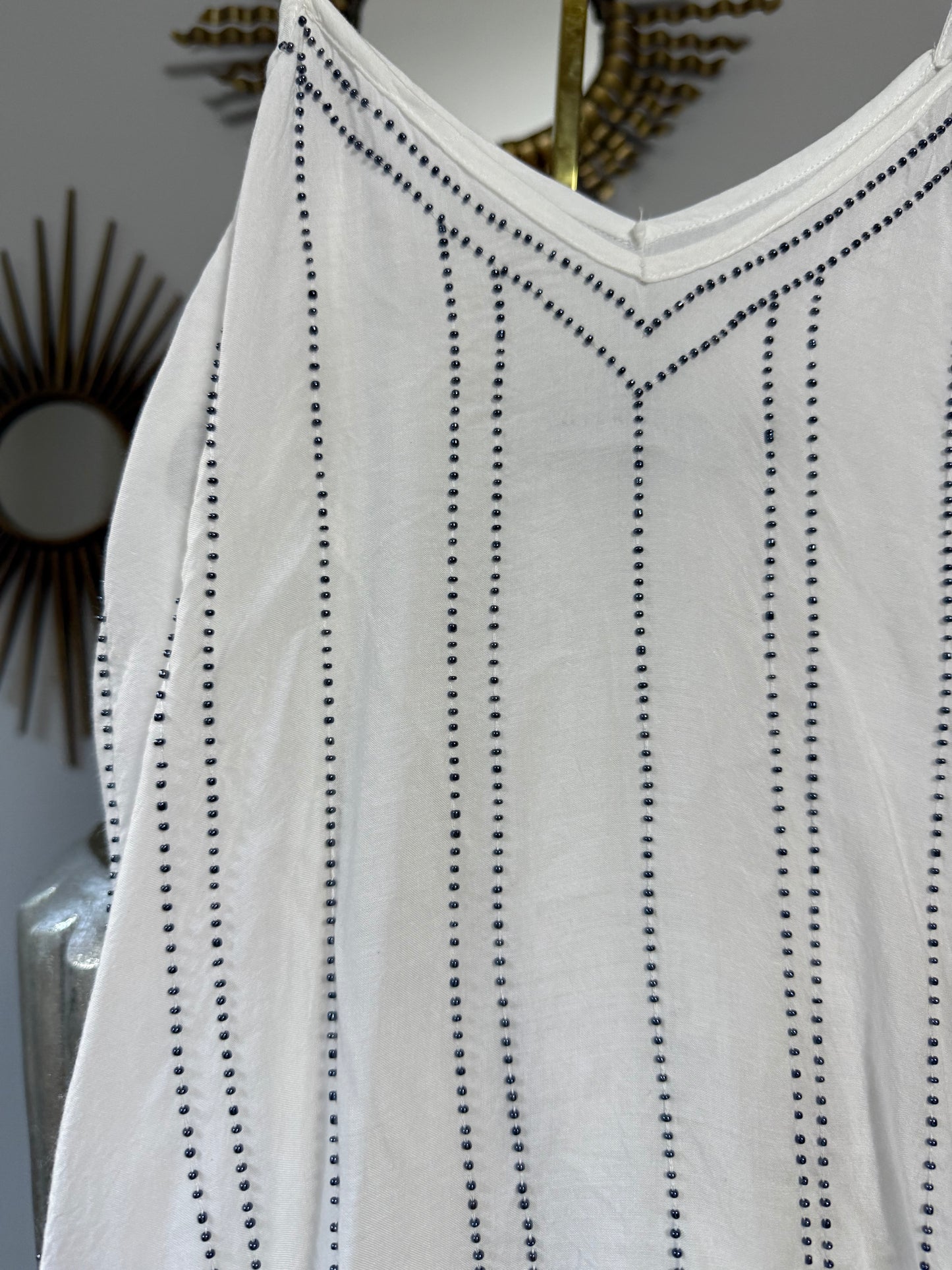 Milkshake- White Beaded Tank Top