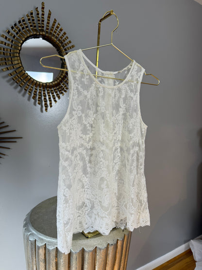 Chloe & Katie - White Lace Boho Top