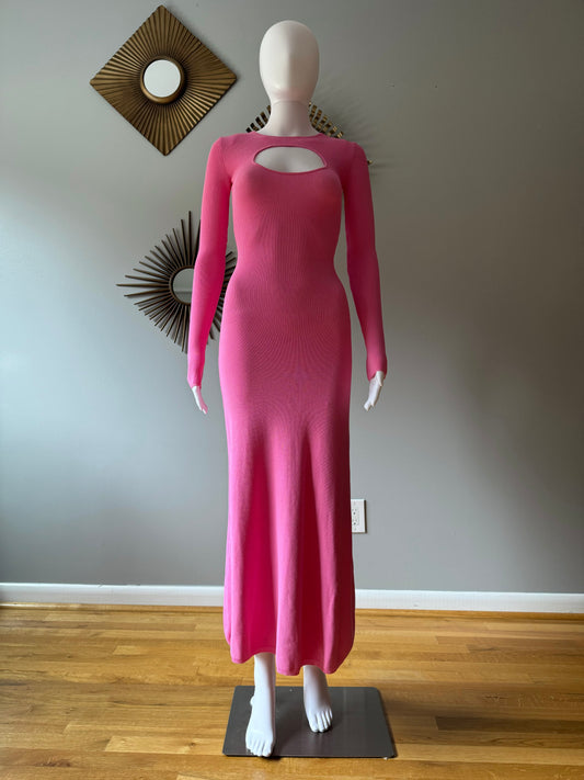 ZARA - Pink Front Keyhole Maxi Dress