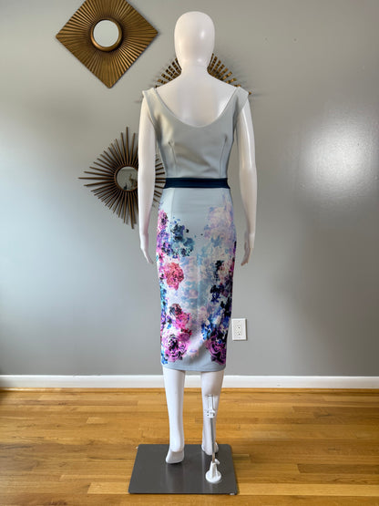 True Violet - Blue Floral Midi Dress