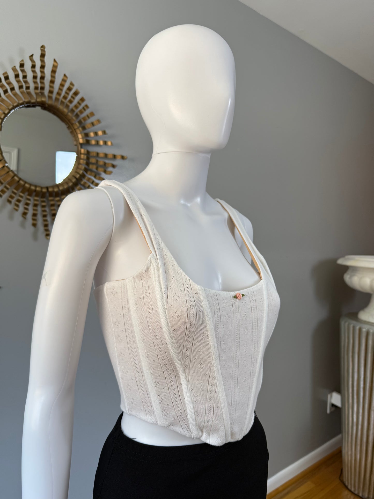 With Jean - White Cindy Corset Top