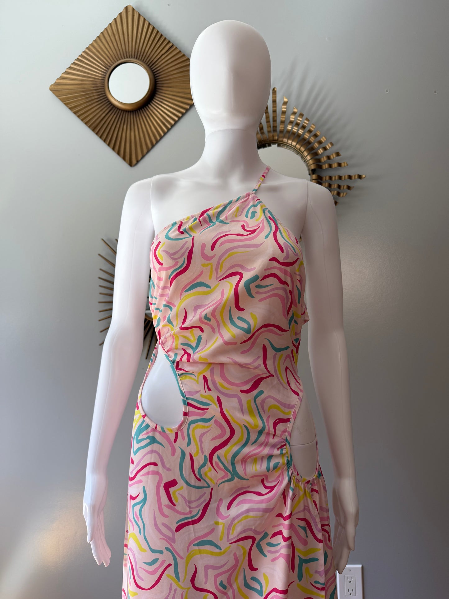 For Love & Lemons - Pink Palmer Cut out Maxi Dress
