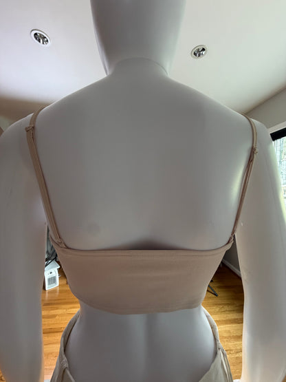ZARA - Cream Beaded Crop Top