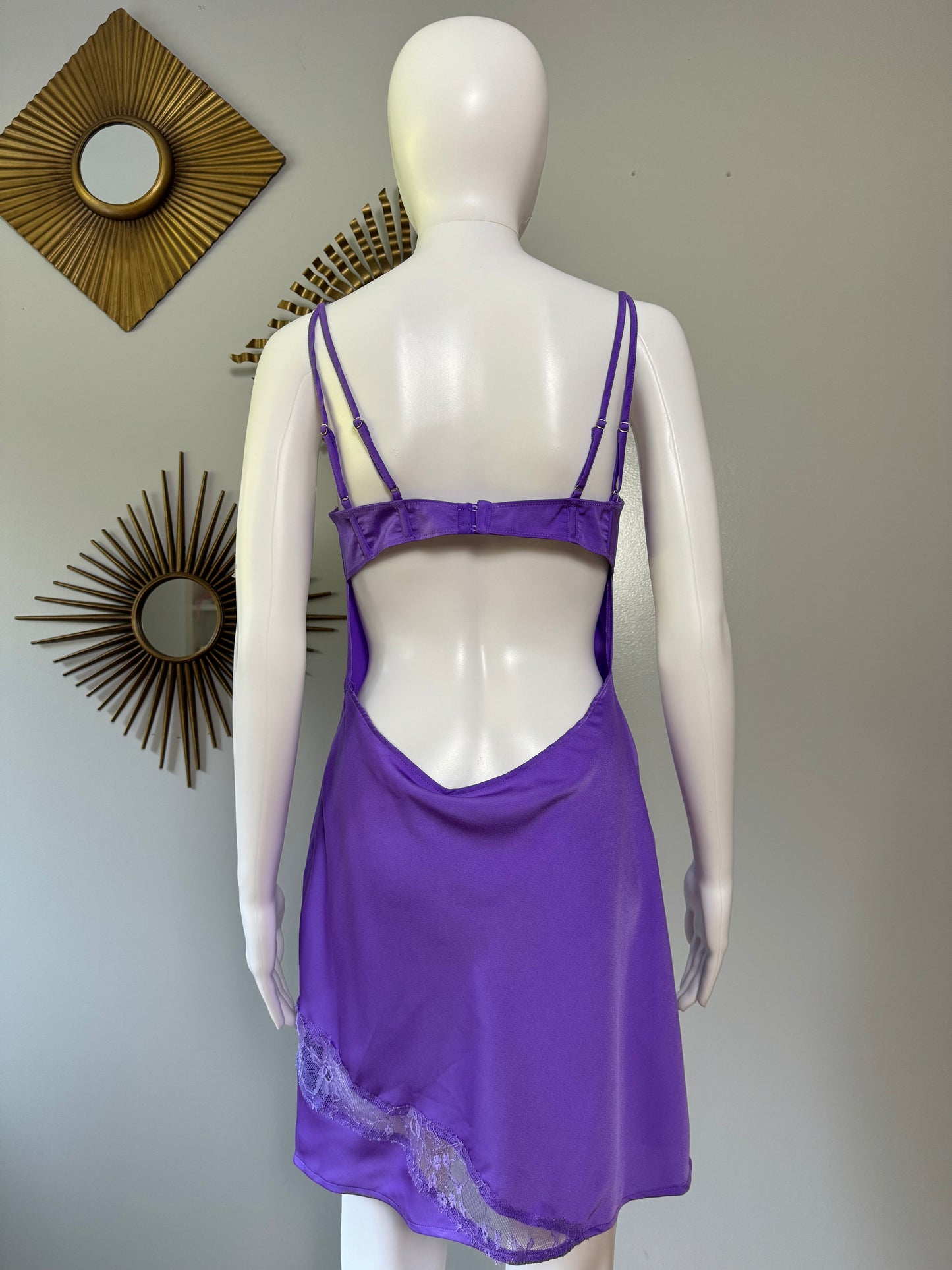 Meshki - Purple Joslyn Satin Mini Slip Dress