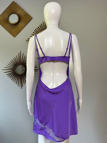 Meshki - Purple Joslyn Satin Mini Slip Dress