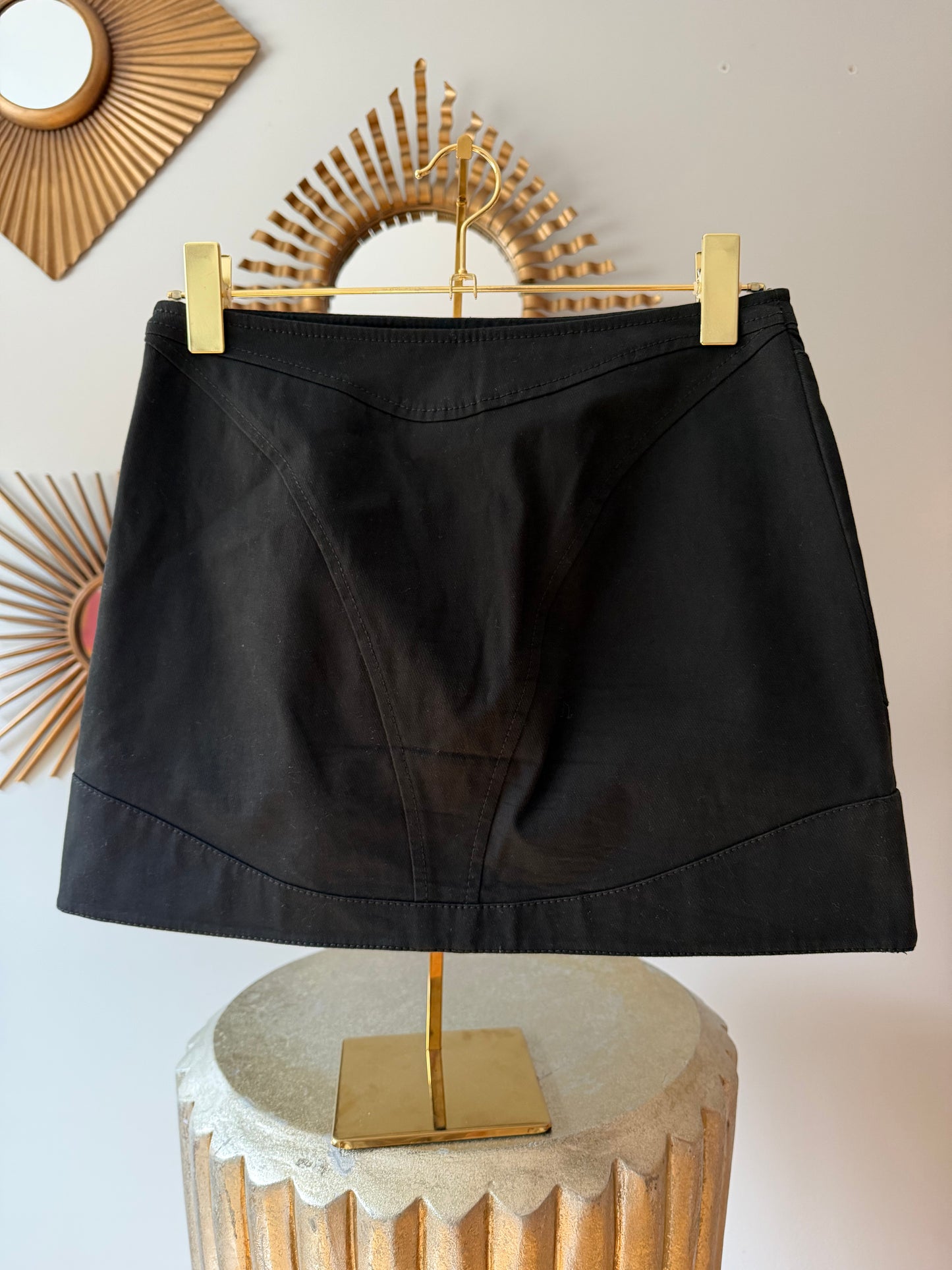 Versace - Black Cotton Mini Skirt