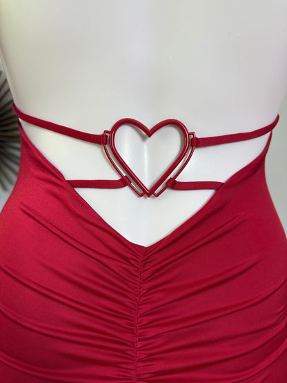 Oh Polly - Red Demelza Heart Mini Dress