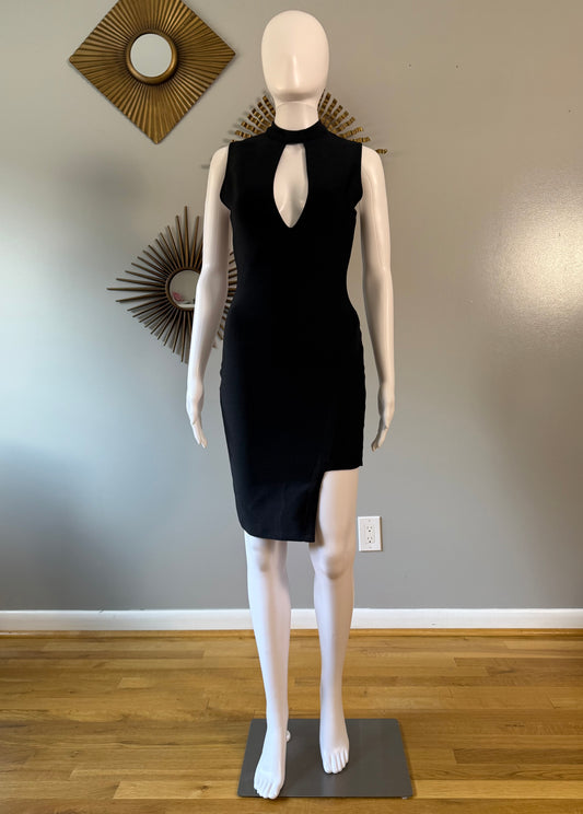 Black Bandage Asymmetrical Mini Dress