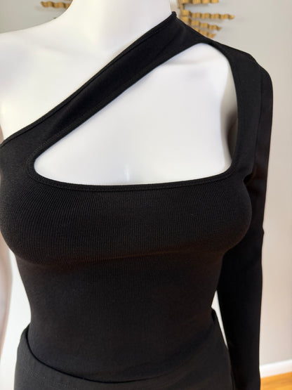 ZARA - Black One Shoulder Cutout Bodysuit
