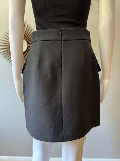 ZARA - Black Peplum Mini Skirt w/ Pearl Details