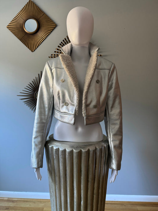BCBGMAXAZRIA - Cropped PU Leather Jacket