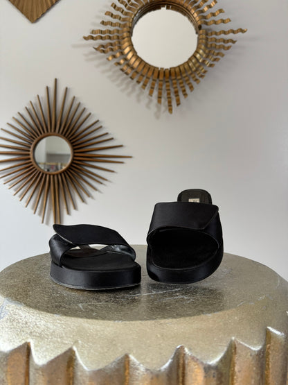 Jimmy Choo - Black Bora Bora Satin Slides