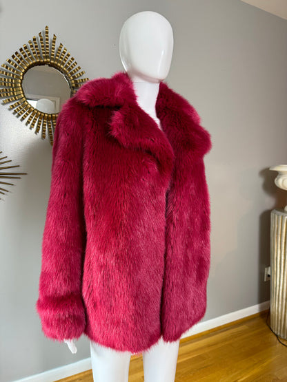 Michael Kors - Burgundy Faux Fur Short Coat