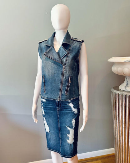 Guess - Blue Denim Pencil Skirt