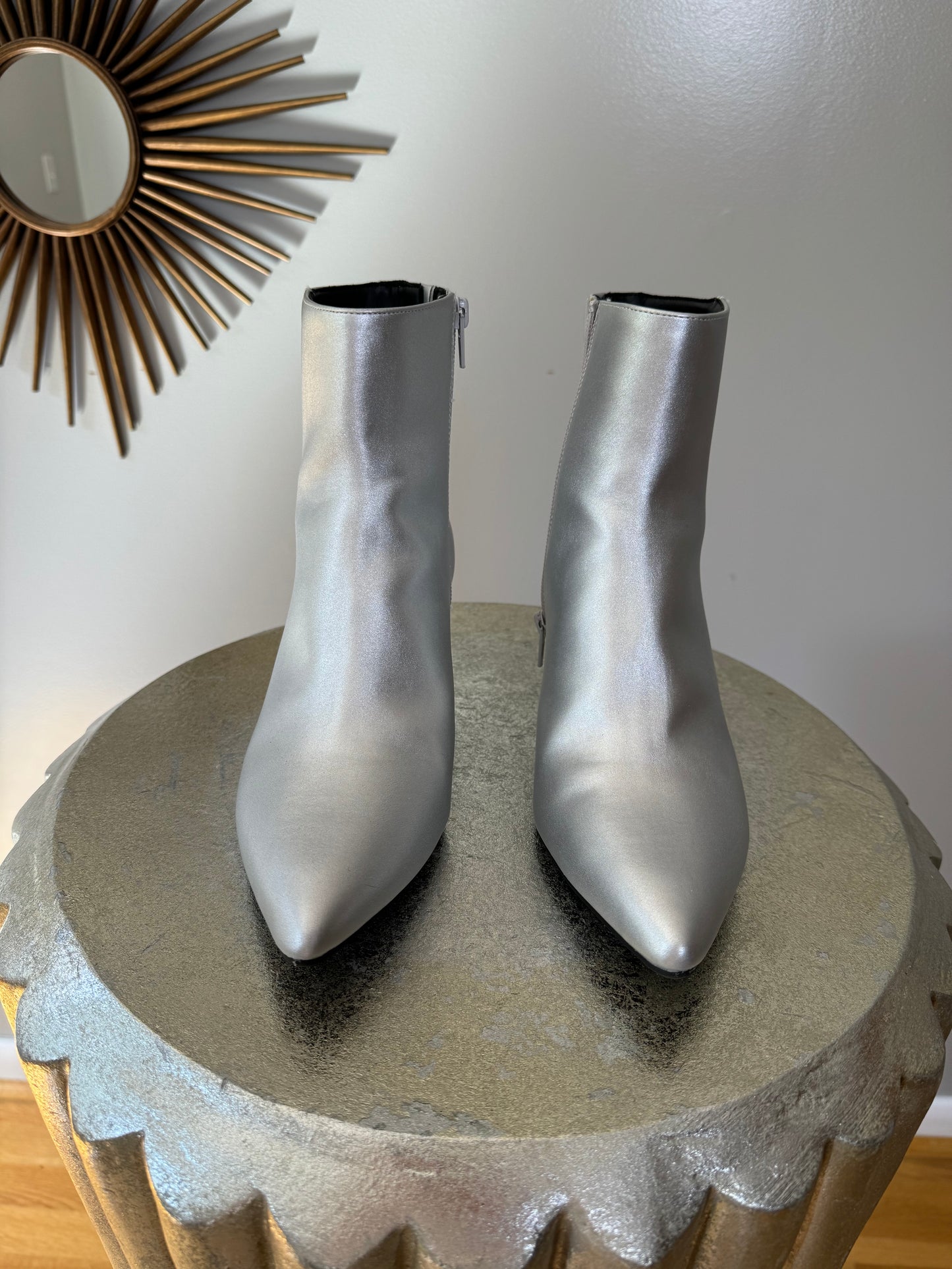 Rachel Zoe - Silver Synthetic Leather Booties