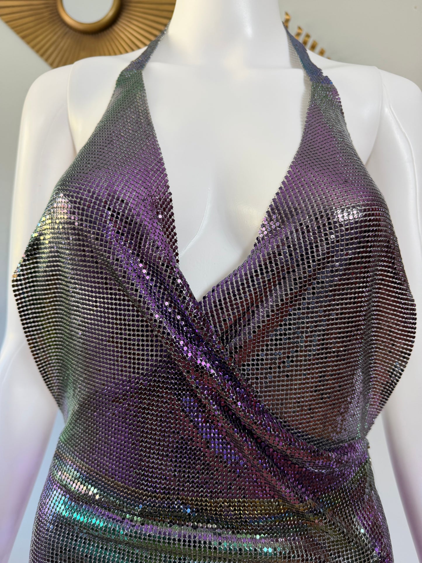 ZARA - Purple Chain-link Backless Dress