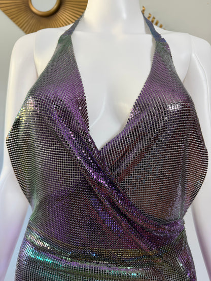 ZARA - Purple Chain-link Backless Dress