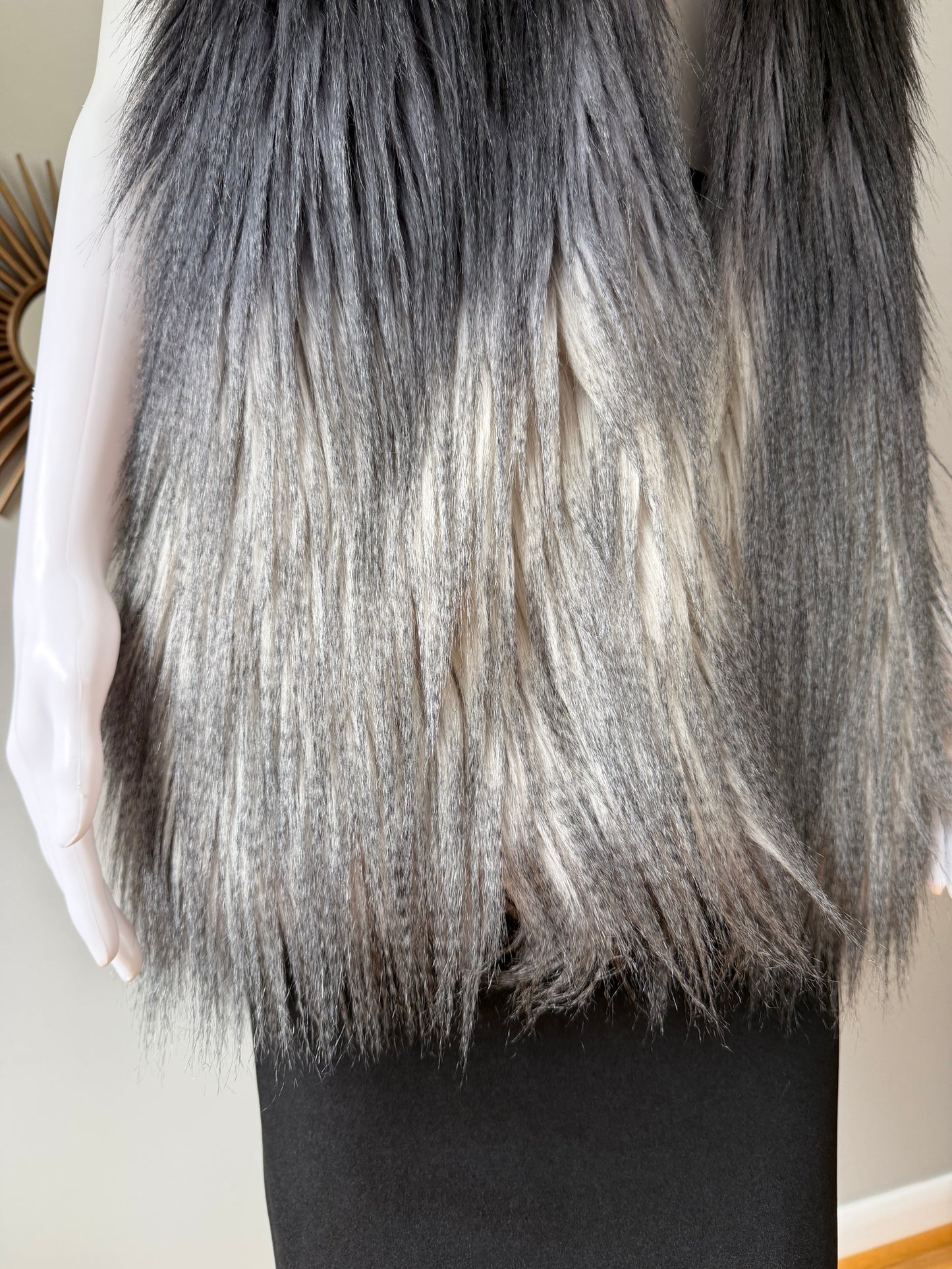 Melissa Paige - Grey Ombre Faux Fur Long Vest