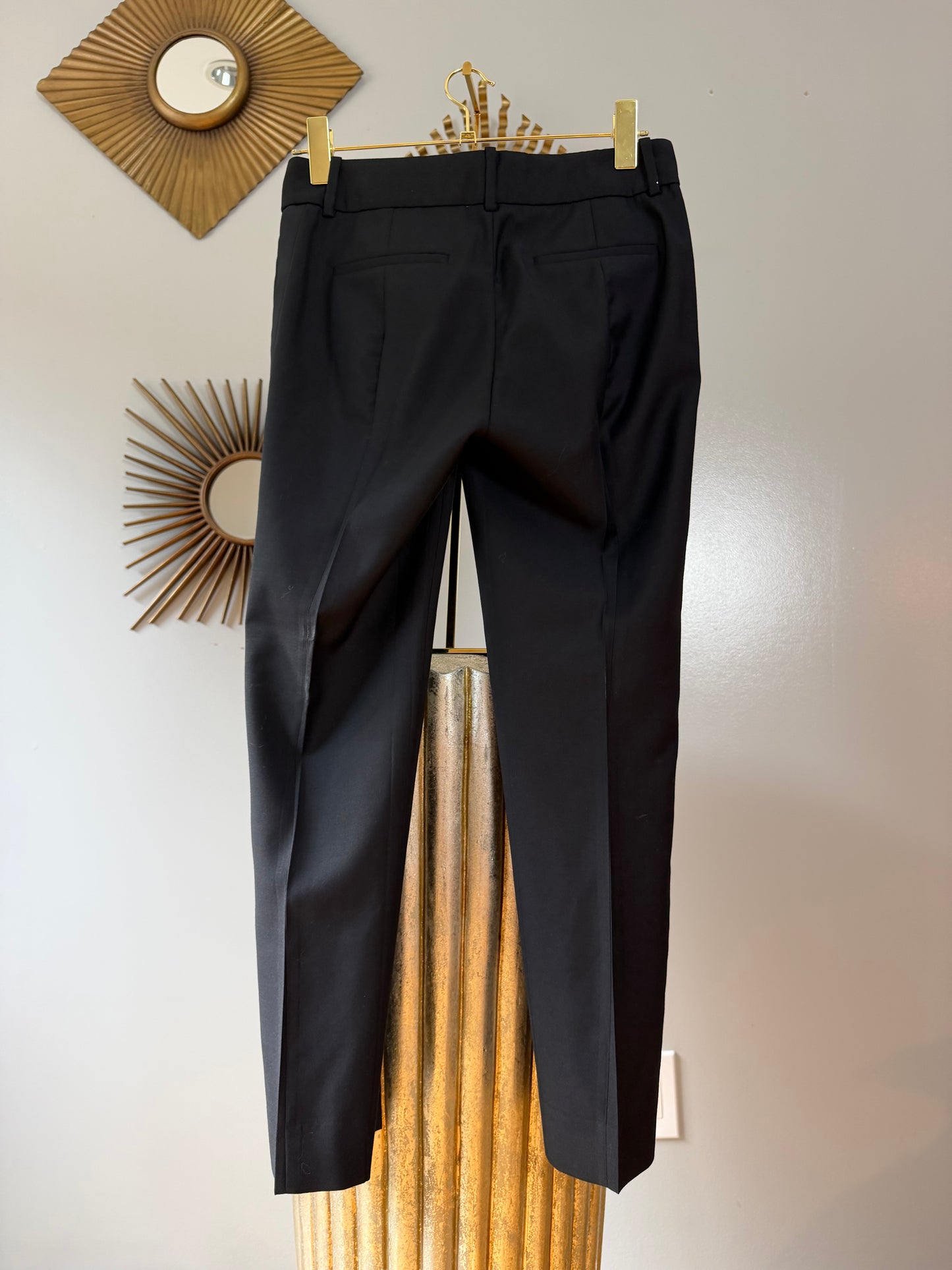 J Crew - Black Ankle Cropped Pants w/ Side Stripe